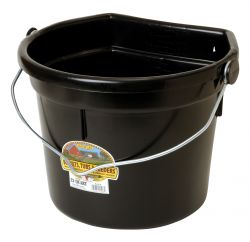 Little Giant 22 Quart Flat Back Plastic Bucket w/Knob Bail (Black)
