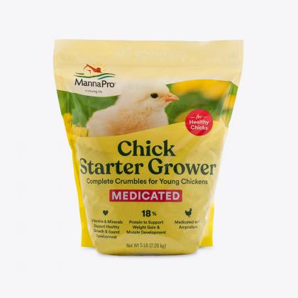 Manna Pro Chick Starter Grower Medicated Crumbles (5 LB)