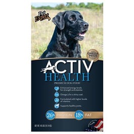 Dry Dog Food, Active Health, Meat Flavor, 40-Lbs.