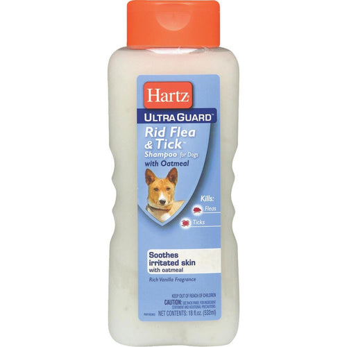 Hartz UltraGuard Rid Flea & Tick 18 Oz. Vanilla Scent Oatmeal Dog Shampoo