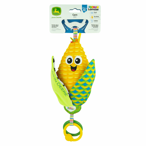Tomy John Deere Clip & Go - Corn E. Cobb™ Baby Toy (High contrast patterns and bright colors)