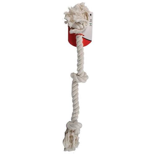 MAMMOTH FLOSSY CHEWS COTTON 3 KNOT ROPE TUG (25 IN, WHITE)